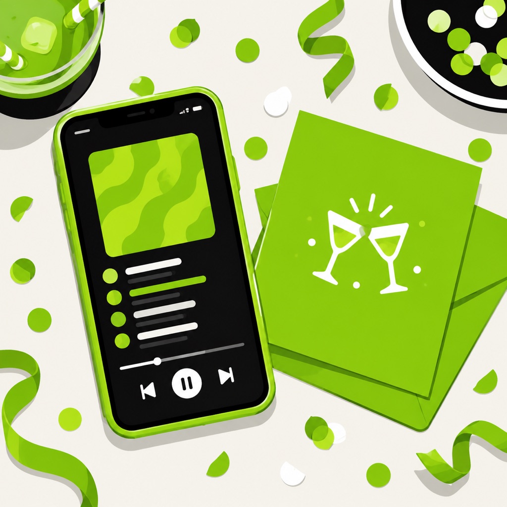 Phone with a green brat playlist cover on screen