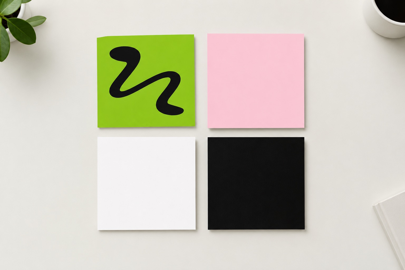 Four brat era color presets — green, pink, white, black