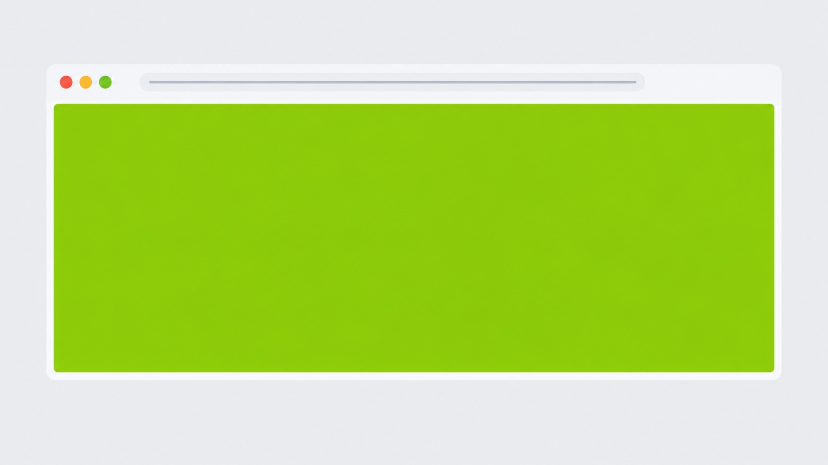 A wide green banner mockup in a browser window
