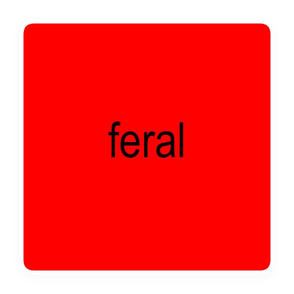 Brat generator example - feral sticker thin border red